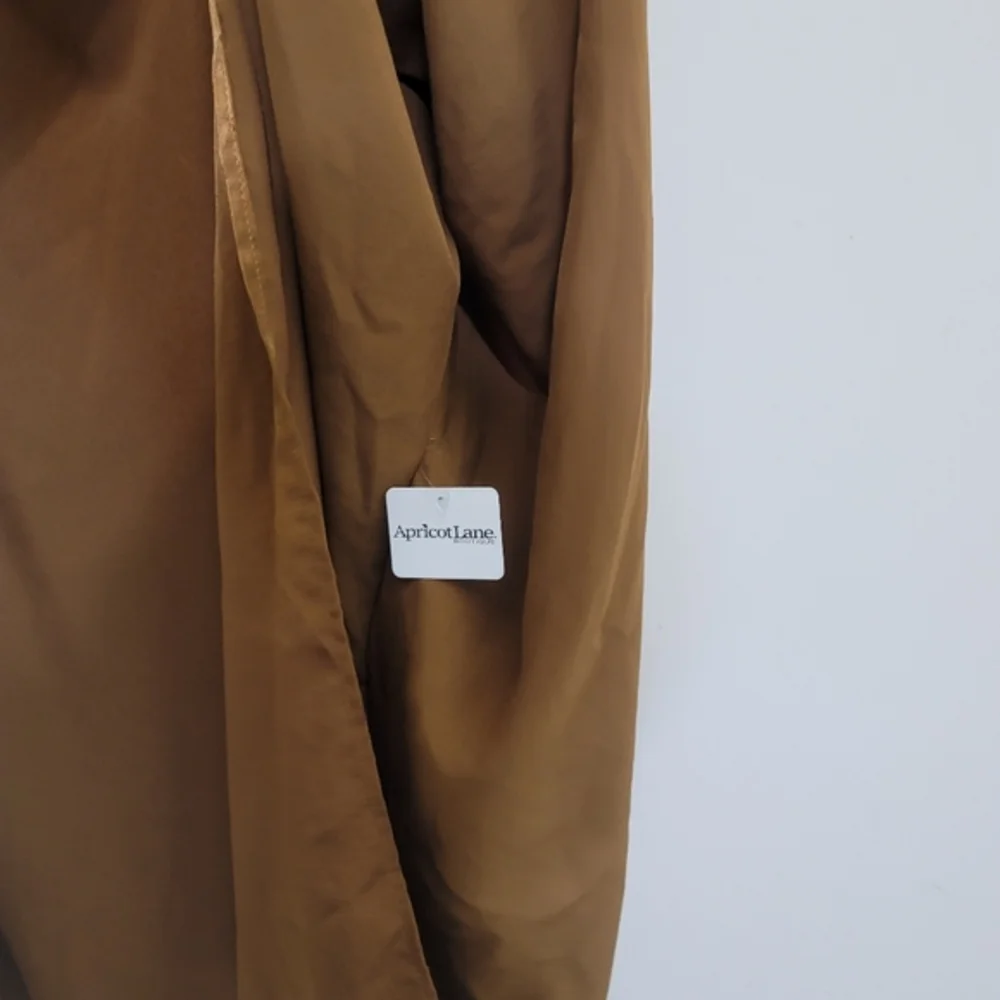 GILLI Dress One Shoulder Woven Draped Mini, size Large, Copper‎ Brown